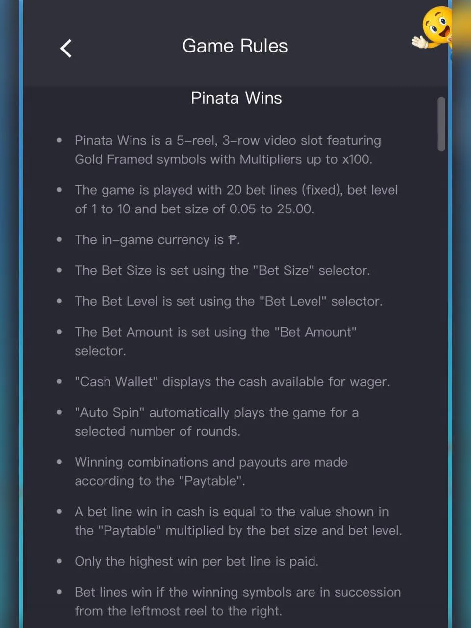 Game Rules and Paytable